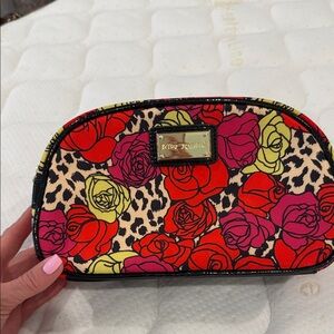 Betsey Johnson Floral and Leopard Cosmetic Bag